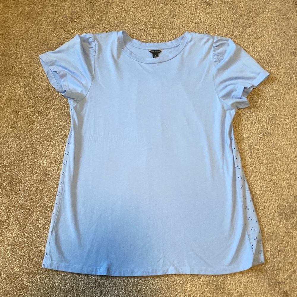 Large Ann Taylor Blouse in Light Blue